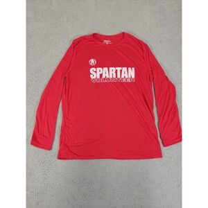Spartan Race Volunteer Shirt Mens Large Red Long Sleeve Craft Event Athletic Top